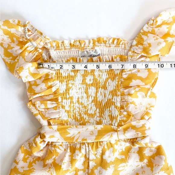 Rare Editions Girls Floral Romper | Yellow & White | Size 8 - Picture 6 of 9